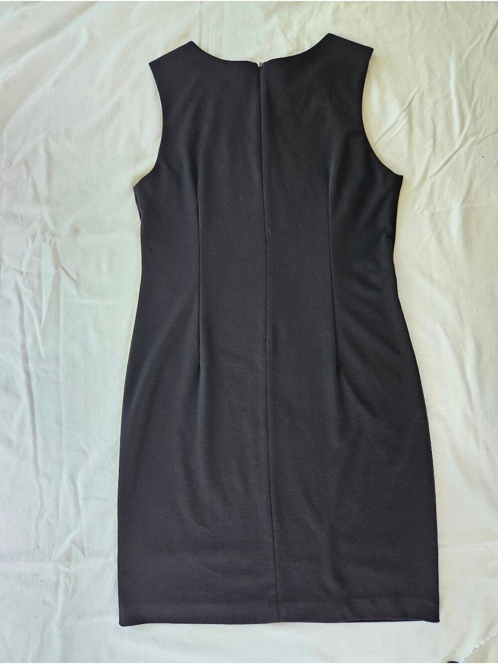 ALFRED SUNG LBD Black Dress Clean Silhouette, Size L, Stretch, Sleeveless Sheath - Picture 9 of 9
